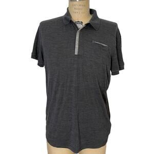 Icebreaker Polo Shirt Size L Mens‎ Gray New Zealand Merino Soft Short Sleeves